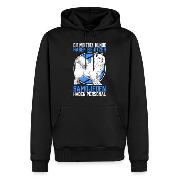 Samojede Personal Schlittenhund Samojedenspitz - Männer Premium Bio Hoodie - Schwarz - Vorne - Nico (187cm)