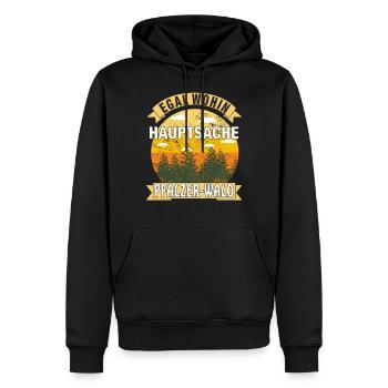 HAUPTSACHE PFÄLZER WALD - Männer Premium Bio Hoodie - Schwarz - Vorne - Nico (187cm)