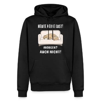 KATZE SCHLAFEN HEUTE KEINE LUST MORGEN AUCH NICHT - Männer Premium Bio Hoodie - Schwarz - Vorne - Nico (187cm)