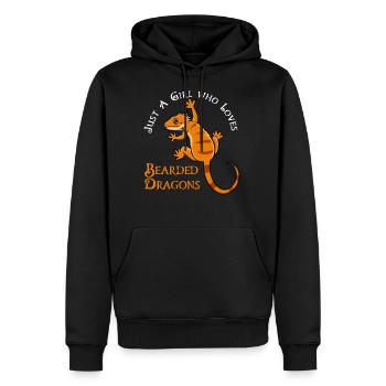 Girl Likes Bearded Dragons Cute Reptile - Men’s Premium Organic Hoodie - black - Front - Nico (187cm)