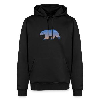 Ours - Sweat à capuche Premium bio Homme - noir - Devant - Nico (187cm)