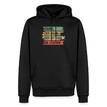 Daniel Mann Mythos Legende - Männer Premium Bio Hoodie - Schwarz - Vorne - Nico (187cm)