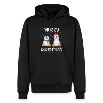 Merry Christmas - Sweat à capuche Premium bio Homme - noir - Devant - Nico (187cm)