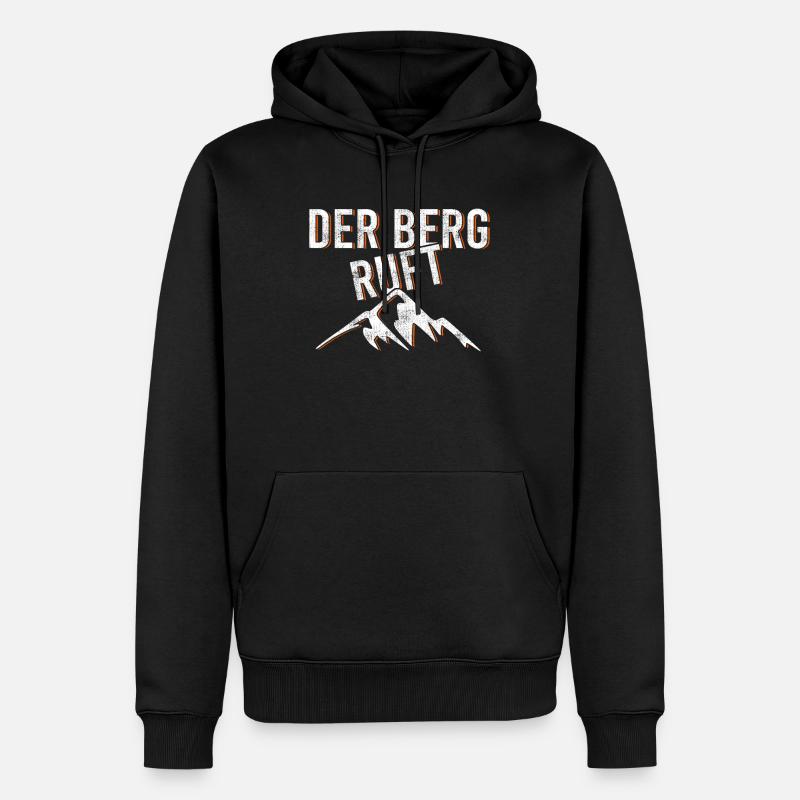 Der Berg ruft - Männer Premium Bio Hoodie - Schwarz