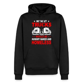 LKW Lastwagen Lastkraftwagen LKW-Fahrer Fernfahrer - Männer Premium Bio Hoodie - Schwarz - Vorne - Nico (187cm)