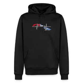 Cuba Battements de coeur Drapeau Vintage Rétro Cuba - Sweat à capuche Premium bio Homme - noir - Devant - Nico (187cm)