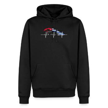 Cuba Battements de coeur Drapeau Vintage Rétro Cuba - Sweat à capuche Premium bio Homme - noir - Devant - Nico (187cm)