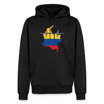 Colombie Drapeau de battements de cœur Vintage Colombie - Sweat à capuche Premium bio Homme - noir - Devant - Nico (187cm)