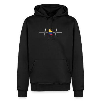 Colombie Drapeau de battements de cœur Vintage Colombie - Sweat à capuche Premium bio Homme - noir - Devant - Nico (187cm)