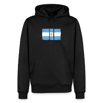 Argentinien Herzschlag Flagge Vintage Argentinien - Männer Premium Bio Hoodie - Schwarz - Vorne - Nico (187cm)