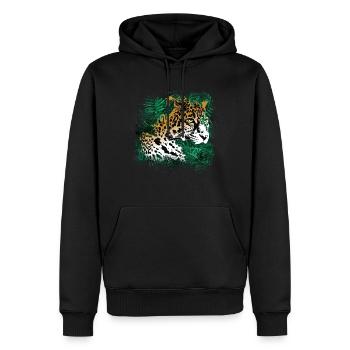 Leopard Rainforest Plants Nature Vegetation - Men’s Premium Organic Hoodie - black - Front - Nico (187cm)