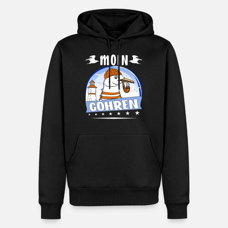 MÖWE MOIN GÖHREN - Männer Premium Bio Hoodie - Schwarz