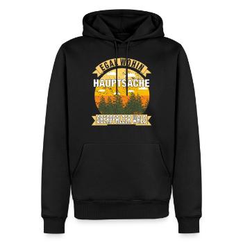 HAUPTSACHE OBERPFÄLZER WALD - Männer Premium Bio Hoodie - Schwarz - Vorne - Nico (187cm)