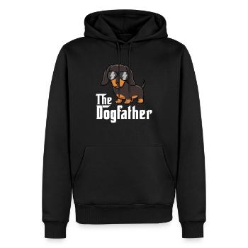 Le Dogfather Drôle Teckel Papa Papa Père Chien - Sweat à capuche Premium bio Homme - noir - Devant - Nico (187cm)
