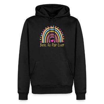 Meilleur Au pair Ever Nanny Rainbow - Sweat à capuche Premium bio Homme - noir - Devant - Nico (187cm)