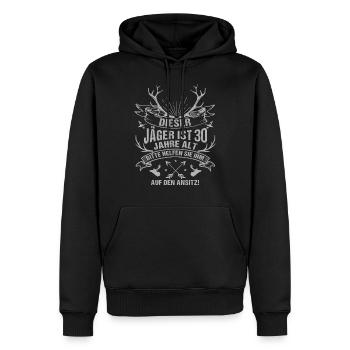 Jäger 30. Geburtstag Jagen Jagd Geschenk Herren - Männer Premium Bio Hoodie - Schwarz - Vorne - Nico (187cm)