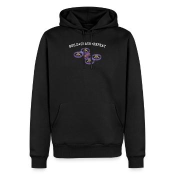 Construire Crash Repeat I Drone FPV Motif pour - Sweat à capuche Premium bio Homme - noir - Devant - Nico (187cm)