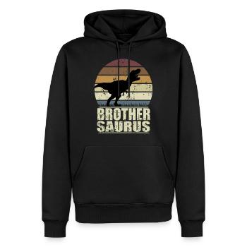 BrotherSaurus Rex dinosaure Dino Brother Saurus - Sweat à capuche Premium bio Homme - noir - Devant - Nico (187cm)