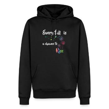 Motif de fleur pusteblume porte-bonheur - Sweat à capuche Premium bio Homme - noir - Devant - Nico (187cm)