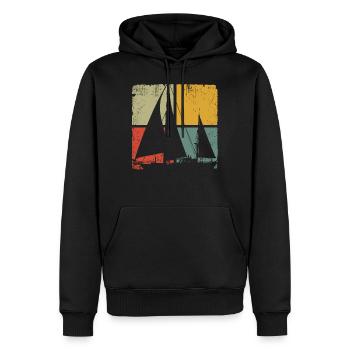 Sailing Vintage Sailboat - Männer Premium Bio Hoodie - Schwarz - Vorne - Nico (187cm)