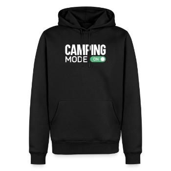 Camping Mode On Tent - Sweat à capuche Premium bio Homme - noir - Devant - Nico (187cm)