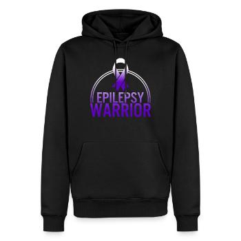 Epilepsy Warrior Awareness Shirt, Seizure - Men’s Premium Organic Hoodie - black - Front - Nico (187cm)