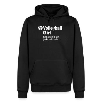 Volleyball Girl - Beach Volleyball Frauen - Männer Premium Bio Hoodie - Schwarz - Vorne - Nico (187cm)