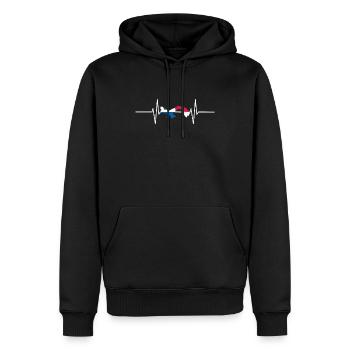 Drapeau Panama Battements de coeur Vintage Panama - Sweat à capuche Premium bio Homme - noir - Devant - Nico (187cm)