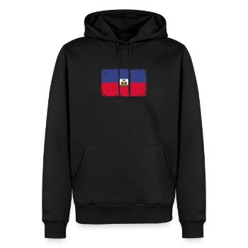 Haiti Herzschlag Flagge Vintage Haiti - Männer Premium Bio Hoodie - Schwarz - Vorne - Nico (187cm)