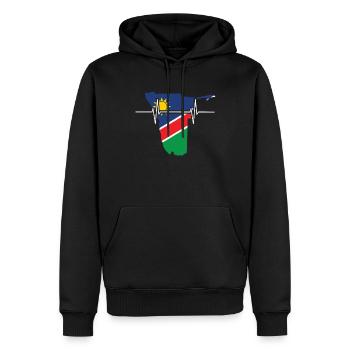 Namibia Herzschlag Flagge Vintage Namibia - Männer Premium Bio Hoodie - Schwarz - Vorne - Nico (187cm)
