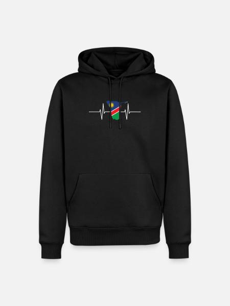 Namibia Herzschlag Flagge Vintage Namibia - Männer Premium Bio Hoodie - Schwarz