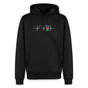 Namibia Herzschlag Flagge Vintage Namibia - Männer Premium Bio Hoodie - Schwarz - Vorne - Nico (187cm)