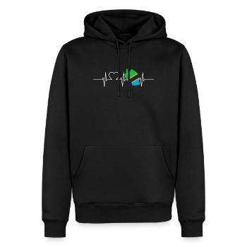 Tansania Herzschlag Flagge Vintage Tansania - Männer Premium Bio Hoodie - Schwarz - Vorne - Nico (187cm)