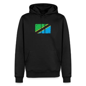 Tansania Herzschlag Flagge Vintage Tansania - Männer Premium Bio Hoodie - Schwarz - Vorne - Nico (187cm)
