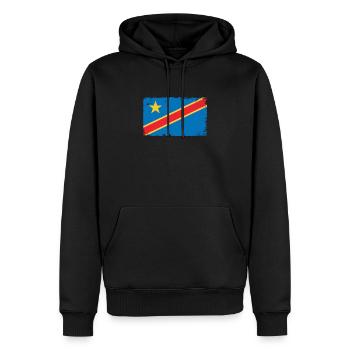 Kongo Herzschlag Flagge Vintage Kongo - Männer Premium Bio Hoodie - Schwarz - Vorne - Nico (187cm)