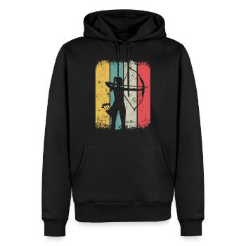 Archery Tir à l’arc Archer arc-en-ciel - Sweat à capuche Premium bio Homme - noir - Devant - Nico (187cm)