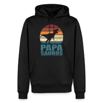 Papasaurus Dino Familles Père dinosaure papa - Sweat à capuche Premium bio Homme - noir - Devant - Nico (187cm)