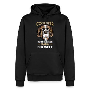 Bernhardiner Bernhardiner Papa - Männer Premium Bio Hoodie - Schwarz - Vorne - Nico (187cm)