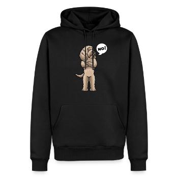 Chien Labradoodle têtu - Sweat à capuche Premium bio Homme - noir - Devant - Nico (187cm)
