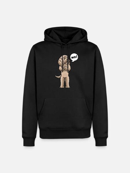 Chien Labradoodle têtu - Sweat à capuche Premium bio Homme - noir