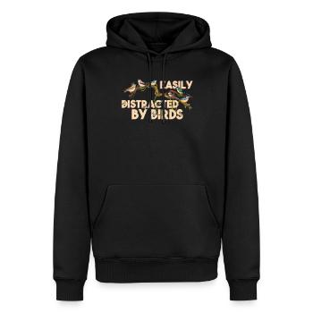 Vogelbeobachtung Vogelbeobachtung leicht von Vögeln abgelenkt - Männer Premium Bio Hoodie - Schwarz - Vorne - Nico (187cm)