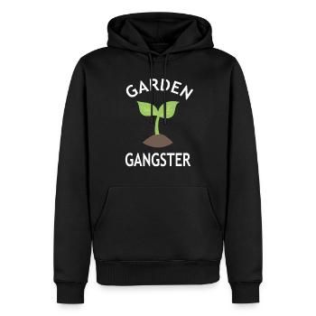 Gardener Gift - Garden Gangster - Pépinière - Sweat à capuche Premium bio Homme - noir - Devant - Nico (187cm)