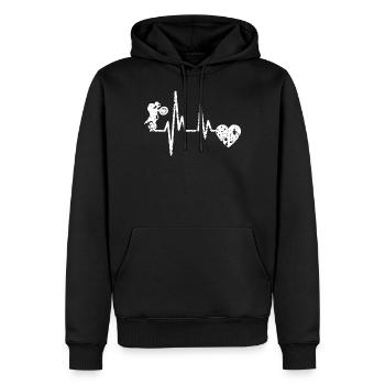 Motards motards motocyclistes - Sweat à capuche Premium bio Homme - noir - Devant - Nico (187cm)