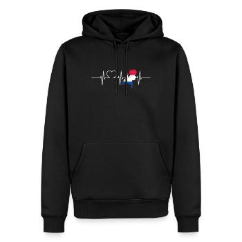 Pays-Bas Herzschlag Flagge Vintage Pays-Bas - Sweat à capuche Premium bio Homme - noir - Devant - Nico (187cm)
