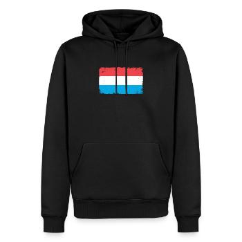 Luxembourg Herzschlag Flagge Vintage Luxembourg - Sweat à capuche Premium bio Homme - noir - Devant - Nico (187cm)