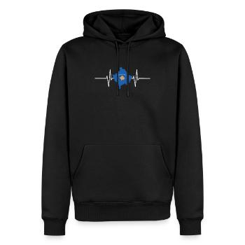 Kosovo Herzschlag Flagge Vintage Kosovo - Männer Premium Bio Hoodie - Schwarz - Vorne - Nico (187cm)