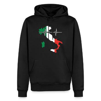 Italie Herzschlag Flagge Vintage Italie - Sweat à capuche Premium bio Homme - noir - Devant - Nico (187cm)