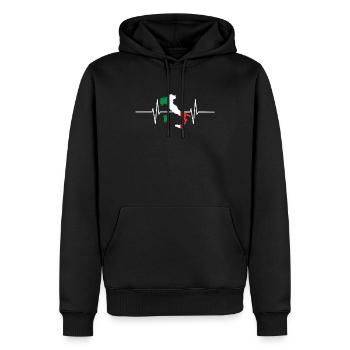 Italie Herzschlag Flagge Vintage Italie - Sweat à capuche Premium bio Homme - noir - Devant - Nico (187cm)