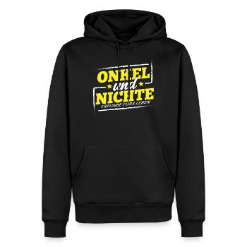 Onkel und Nichte Partner Shirt Partner Look - Männer Premium Bio Hoodie - Schwarz - Vorne - Nico (187cm)