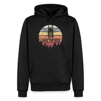Retro Honig Biene Save The Bees Honigbienen Imker - Männer Premium Bio Hoodie - Schwarz - Vorne - Nico (187cm)